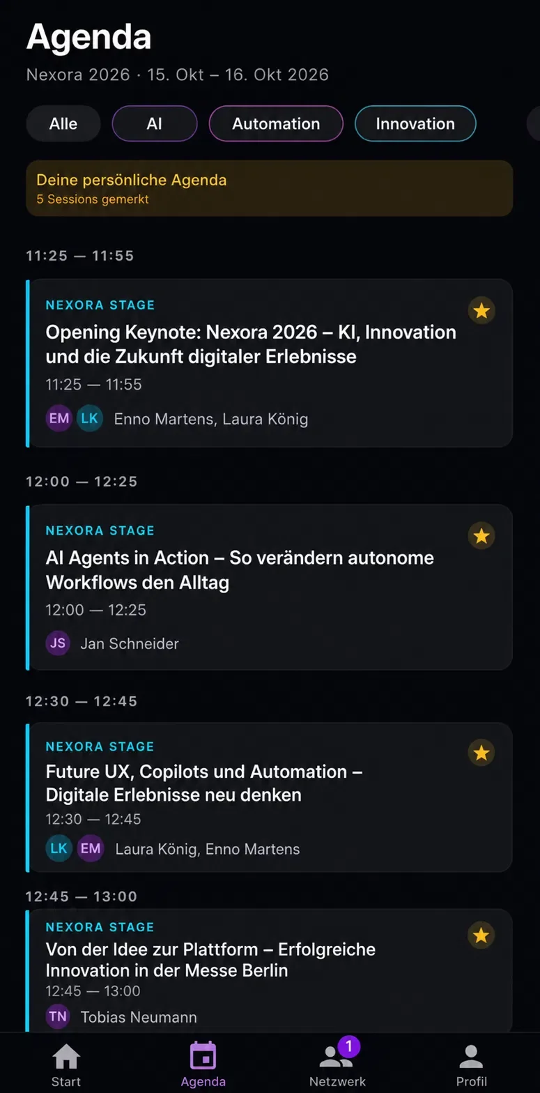 Schedora App – Agenda